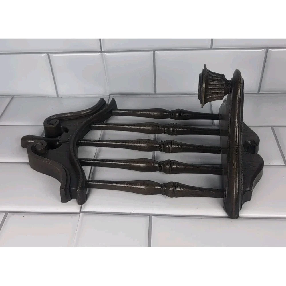 1970's Homco #4155 Molded Sconce Candle Holder Plastic Brown Wall Hanging Vintag